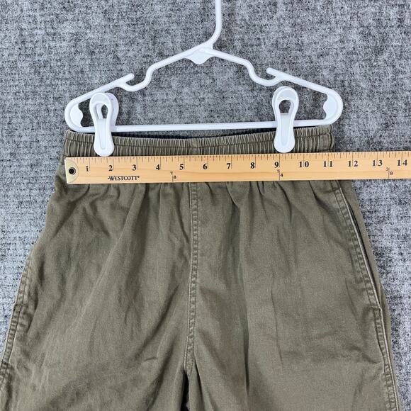 Lands End Shorts Boys Medium 10/12 Olive Bermuda Stretch Waist Drawstring Cotton - Picture 9 of 11